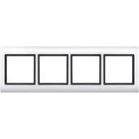 Rahmen vierfach waagerecht und senkrecht Montage Typ 400419 Kunststoff glänzend weiß (glänzend), Retail