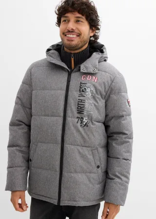 bonprix Winter-Steppjacke mit Kapuze, grau, Gr.64, Ideal für ungemütliches Winterwetter, warm wattierte Winterjacke
