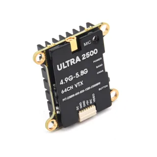 Ultra2500 5.8GHz 64CH Pit Mode 2.5W FPV Transmitter 25mW/ 400mW/ 800mW/ 1500mW/ 2500mW/ Built in Mic Support IRC Tramp V