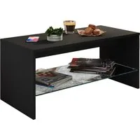 VCM Couchtisch Holz Sofatisch Couchtisch Glas Wisal