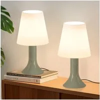 Nettlife Nachttischlampe 2er Set Tischlampe schlafzimmer mit Kabel Kleine E14 Moderne, LED wechselbar, Landhausstil Tischlampen für Esstisch Schlafzimmer Wohnzimmer