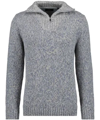 RAGMAN - Strickpullover mit Troyer-Kragen grau-melange - Gr. - 3XL