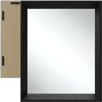 tectake Wandspiegel Badspiegel, integrierte Befestigungshaken, 40,6 x 3,8 x 50,8 cm (Rechteckiger Dekospiegel Elina, in schwarz), Rahmen aus langlebigem Kunststoff, 1,8 mm dickes Glas, pflegeleicht
