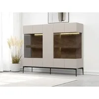 OTTO home Highboard Sky45 Kommode mit Glastüren, Höhe 142 cm, Vitrine, Lackiert mit wasserbasiertem UV-Lack