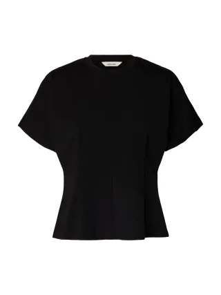 selected women - SLWERA SS TOP NOOS Black - Gr. - S