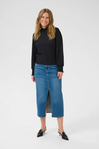 Langarm-Bluse Regular fit Black
