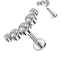 Taffstyle Piercing-Set Ohrpiercing Helix Daith Bogen Kristalle Chirurgenstahl Cartilage (Tragus Helix Rook Lobe Daith Conch Orbital Snug Ohrring Piercing), Stecker Knorpel Helix Innengewinde Ohrpiercing Knorpel Ohr Piercing