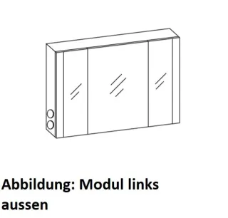 Artiqua LED-Spiegelschrank , Eiche Weiß quer NB, 071-SET-2-10-LA-440 071-SET-2-10-LA-440