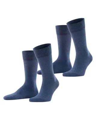 FALKE - FALKE Happy 2-Pack Herren navy mel. - Gr. - 40.5