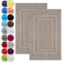 NatureMark Badematte 2er-Set Badvorleger 50x80cm, strapazierfähig, Baumwolle, rechteckig, Badematte 2-tlg., Duschmatte Duschvorleger, Premium Qualität, 50x80cm, Sand