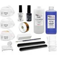 RM Beautynails Kunstfingernägel XL Acryl Nagel Set 4 3x 20g Acrylpuder Liquid Cleaner Starterset, Starter Set 1-tlg., Bei einer Acrylmodellage benötigen Sie keine UV-Lampe, Acry Modellage Set in Studio Qualität