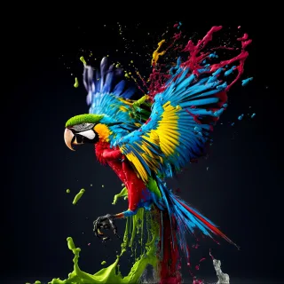 Glasbild COLORFUL ARA
