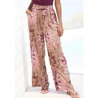 LASCANA Palazzohose aus luftig-leichter Viskose mit Bindegürtel und Alloverdruck, luftige Sommerhose mit Taschen