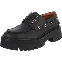 Ital-Design Komfortabler Schuh mit profilierter Sohle für Damen Schnürschuh (91261507) Blockabsatz Schnürer in Schwarz