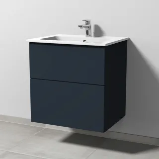 Sanipa 3way Waschtischunterbau zu Duravit ME by Starck Waschtisch mit 2 Auszügen, Marine-Matt SP7241R