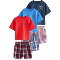 Next Pyjama Kurze Schlafanzüge aus Webmaterial, 3er-Pack (6 tlg)