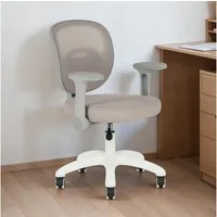 IDIMEX Schreibtischstuhl AMELIA, ergonomischer Kinder Bürostuhl höhenverstellbar mit Armlehnen Grau