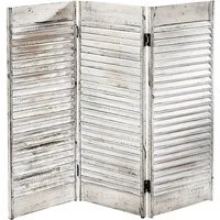 Kobolo Dekoobjekt Tischparavent Fenstersichtschutz -white washed- 90x81 cm (1 St)