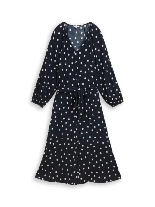 Tom Tailor - Maxi-Kleid mit Punktemuster navy big dot design - Gr. - 42