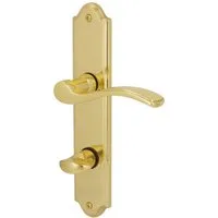 Alpertec Drückergarnitur Alpertec WC-Langschildgarnitur Lori Messing gold