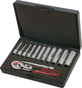 KS Tools 1/4" CHROMEplus Steckschlüssel-Satz, 13-tlg - 918.0613