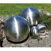Linder Exclusiv GmbH Dekokugel Gartendeko Kugel Dekokugel Silber, 2 große, 2 kleine Kugel zur Auswahl: matt oder glänzend