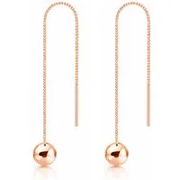 LÖB Paar Ohrhänger 750 Roségold vergoldet Edelstahl Durchzieher Kugel Anhänger Ohrhänger (Geschenke für Frauen Beste Freundin Mutter Mama Damen zum Geburtstag Weihnachten Weihnachtsgeschenke), Ohrringe Hängend Hängeohrringe zum Durchziehen Einfädler 