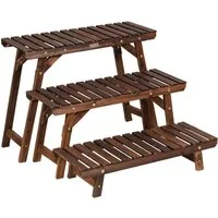 COSTWAY Pflanzentreppe (3 St), Blumenständer freistehend, 70 x 27 x 53 cm