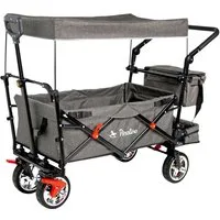 Pinolino® Bollerwagen AddPlus, BxTxH: 56x120x67 cm, mit Bremse, grau meliert