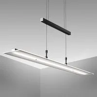 B.K.Licht LED Pendelleuchte BKL1491 LED Pendellampe, stufenlos höhenverstellbar, dimmbar via Touch, Dimmfunktion, LED fest integriert, Warmweiß, 3.000K, 1.750Lm, 16W, 85x175 cm, Schwarz