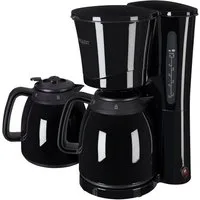 exquisit Filterkaffeemaschine KA 6502 sw, 1l Kaffeekanne, Papierfilter 1x4, inkl. 2 Thermokannen