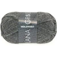 LANA GROSSA MEILENWEIT 50 g UNI Häkelwolle, 210 m (4-fach Sockenwolle mit 80 % Schurwolle), 50 g