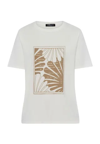 FRANK WALDER - Shirt CASUAL mit Frontmotiv affogato/ecru - Gr. - 44