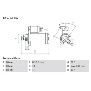 Bosch Anlasser 2,5 kW 0986025160 Audi A4 A5 A6 A7 A8 Q5 Porsche Macan 3,0