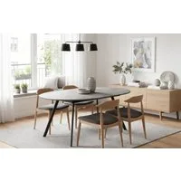 B&D home Esstisch TILL, ausziehbar 120-160 cm mit Butterfly-Einlage, Gestell in Schwarz/Weiß