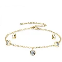 ROUGEMONT Silberarmband Moissanit Damen Armband 18cm 925 Sterling Silber 18KGold, Echtschmuck mit Echtheitszertifikat