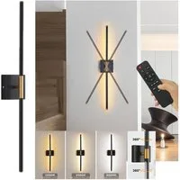 MUPOO Wandleuchte LED Wandleuchte Batteriebetrieben, Fernbedienung, Wandlampe Kabellos, Dimmbar 3000-6000K, LED fest integriert, Modern Wandleuchten, Wiederaufladbar