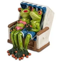 formano Dekofigur Formano Froschpaar im Strandkorb