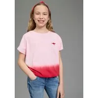 KangaROOS T-Shirt mit Farbverlauf und Logodruck Kurzarm, weite Fledermausärmel, modisches Batikmuster