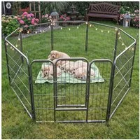 Zooprinz Freigehege Welpenauslauf individuell Erweiterbar in S-M-L-XL, 70 cm 80 cm 100 cm Höhe, 1 Türelement