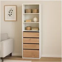 HTI-Living Mehrzweckschrank Schrank mit 4 Schubladen und 3 offenen Fächern (Stück, 1-St., 1 Schrank) Highboard Standregal Mehrzweckschrank