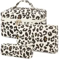 Zaewry Kosmetiktasche 3-teiliges Kosmetiktaschen-Set für Damen, Cord-Kulturbeutel, Kosmetik-Aufbewahrungstasche, Reise-Kosmetiktasche