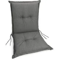 sunnypillow Stuhlkissen 1 Stück Gartenstuhlauflage Niedriglehner 100 x 50 x 9 cm, UV-Lichtecht Stuhlauflage Stuhlkissen, Grau