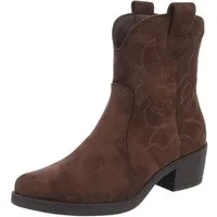 Ital-Design Komfortabler Schuh mit profilierter Sohle für Damen Westernstiefelette (91261538) Blockabsatz Stiefeletten in Dunkelbraun