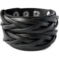 axy Lederarmband Herrenarmband Breite Leder Armband, aus Echtleder, mit Knopf-Verschluss in 3 Längen verschließbar