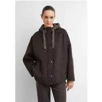 comma Winterjacke Outdoor-Jacke Cape-Jacke aus Doubleface mit Nylon-Kapuze