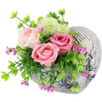 Kunstblume Gesteck 'Rosen' in Herz-Pflanzschale, OTTO home