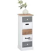 CARO-Möbel Kommode SALVA, Kleiner Schubladenschrank, Holzregal mit 5 Schubladen Vintage Stil