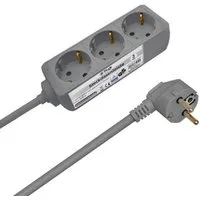 Bahama Warenvertriebs GmbH 35963 Steckdosenleiste 3-fach (3 Steckplätze, Kompakte Bauform, Überlastschutz, Kindersicherung, Kabellänge 1.4 m), Dauerstrom ohne Schalter für unterbrechungsfreien Betrieb