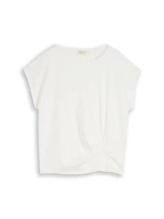 Tom Tailor - T-Shirt mit Knotendetail whisper white - Gr. - XL